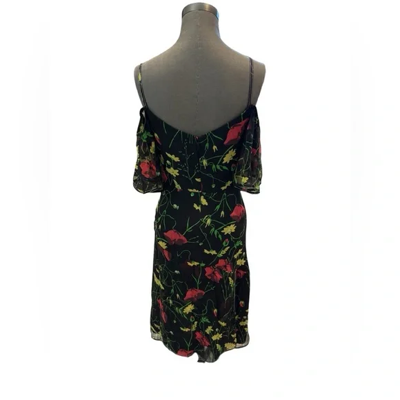 Jason Wu Grey Off-ShoulderFloral-Print Silk Chiffon Dress 4$595